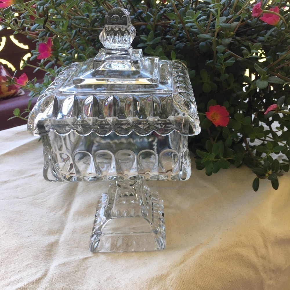 Vintage Antique Early American Lidded Candy Dish